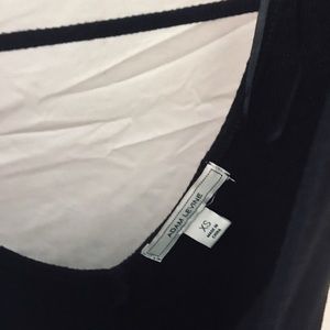 black dress with straps on the backside